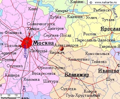 Карта окрестностей города Александров от НаКарте.RU
